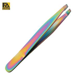 Pinzas para extensión de pestañas, pinzas para cejas de acero inoxidable de Color arcoíris, herramientas para el cuidado de la belleza, acero inoxidable - Product Image 2