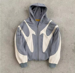 Sweat à capuche surdimensionné en coton thermique Vintage 100% personnalisé Style Streetwear sweats à capuche pour hommes impression bouffante hommes - Product Image 5