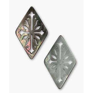 Adorno de Joyería con Filigrana de Rombo y Madreperla Negra - Product Image 1