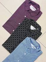 Chemises en coton imprimé de qualité supérieure pour hommes – Stock disponible – Designs variés de haute qualité – Tailles XS-XL – Toutes saisons – Surplus de marque – Usage quotidien