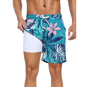 Short de bain personnalisé 5 ''pour homme 2 en 1 short de bain de gymnastique extensible dans les 4 sens short de plage d'été pour homme de performance de course à pied - Product Image 3