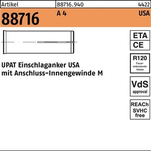 Anclajes de Concreto, Anclaje de Inserción R 88716 USA M10 A4, 50 Piezas por UPAT - Product Image 1