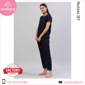 2024 Top más vendido personalizable 100% algodón señoras ropa de noche para mujer ropa de dormir de punto Conjunto de pijama de 2 piezas - Product Image 3