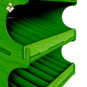 Top espositore in legno verde produzione EUROSUD CATALDI Made in Italy betulla altezza 175 cm per negozi e supermercati - Product Image 2
