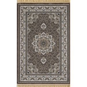 Alfombra turca de lujo hecha a máquina, color marrón dorado Almas, premium para sala de estar, del fabricante de Gaziantep. - Product Image 1