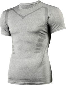 Camiseta deportiva ajustada para hombre, transpirable y elástica, entrenamiento de gimnasia, correr, fitness, baloncesto, fajas de manga corta - Product Image 3