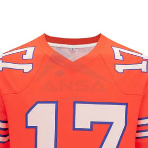 เสื้อฟุตบอลอเมริกันพิมพ์โลโก้โพลีเอสเตอร์ คุณภาพสูง ดีไซน์ล่าสุด แบบยูนิเซ็กส์ สำหรับทีมชายและหญิง - Product Image 3