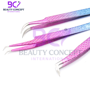 Pince à épiler d'extension de cils en acier inoxydable, couleur pailletée, nouveau fournisseur - Product Image 4