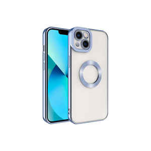 JoieCreatif Omega Series Light Blue Silicone Case for iPhone 14 Plus Custom Logo & Camera Protection <b>Window</b> Back <b>Covers</b> Model - Product Image 1