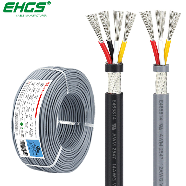 EHGS UL2547 Shielded Cable 2/3/4/5/6/7/8/9/0 C PVC Insulated Multi Core Flexible Wire for Servo Controller Sensor Signal Harness