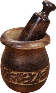 Molinillo de mortero y mortero tallado a mano de madera/Picador para hierbas para prensa de ajo molinillo de café hierba especias triturador jengibre - Product Image 2