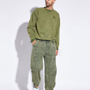Classic Men Acid Wash Sweatsuit Soft Perfect For Casual Wear Travel And Lounge Use For Street Fashion - Product Image 6