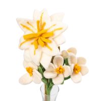 Wolenvilt lelie bloemenboeket bruiloft milieuvriendelijke groothandel private label export klaar grote hoeveelheden fabriek Nepal importeurs