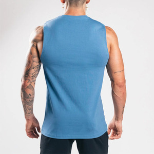 Nueva Camiseta Deportiva Personalizada para Hombre, Transpirable, Elástica, de Punto, con Cuello en V, de Algodón/Fibra - Product Image 2