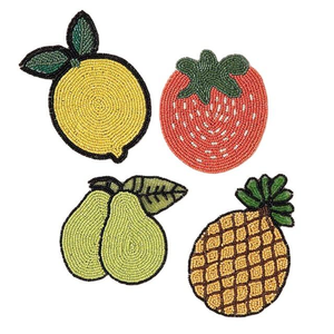 <b>Beaded</b> Embroidery Besign Four Set <b>Coaster</b> High Quality Beautiful For Glass Drink Decor Trendy From India - Product Image 1