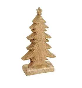 Décoration d'intérieur de Noël et de vacances arbre de Noël en bois artificiel ornement de décoration en bois poli naturel fait à la main - Product Image 6