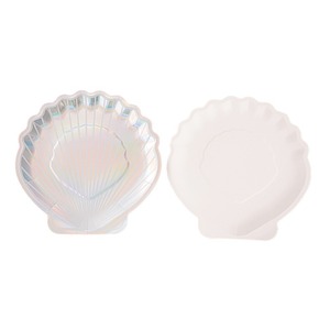 Seashell Paper <strong>Plates</strong> <strong>Mermaid</strong> <strong>Party</strong> Supplies Glitter Iridescent Disposable <strong>Plates</strong> for Wedding Bridal Shower <strong>Party</strong> Decorations - Product Image 2