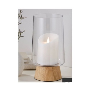 Candelero de madera de acacia Natural de estilo moderno, candelabro de madera pulido hecho a mano o candelabro - Product Image 1