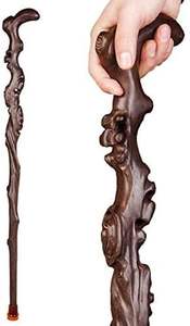 CLASSIC HANDMADE CARVED WOODEN <b>WALKING</b> <b>STICK</b> Brass Knob Handle Polish Finished Daily Use Cane for <b>Men</b> Women - Product Image 2