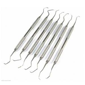 Gracey Manual Dental Instrumentos Quirúrgicos Juego de 7 Escalador Periodontal Cálculo Curetas de acero inoxidable - Product Image 6