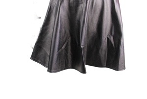 Jupes en jean en cuir véritable les plus vendues, marque privée OEM, jupes mini vintage taille naturelle pour femmes, volants, broderie à paillettes - Product Image 3