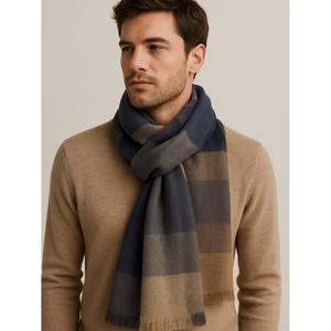 Écharpe longue en cachemire tricotée pour l'hiver et l'automne, jacquard uni imprimé avec logo personnalisé - Product Image 1