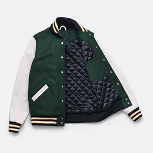 Veste universitaire en laine avec manches en cuir, patchs en chenille brodés personnalisés en gros, veste de baseball universitaire, veste universitaire de collège - Product Image 2