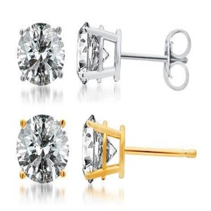 Pendientes de Diamantes Cultivados en Laboratorio de Oro Blanco Sólido de 10K, Joyería de Moda para Bodas para Mujer - Product Image 3