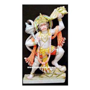 Estatua de mármol Hanuman Ji, colorida - Product Image 1