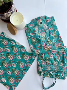 Conjunto de pijama de algodón suave con estampado de Tigre, traje de noche largo para adultos, estilo PJ informal de talla grande para fiestas nupciales, ropa de dormir de verano - Product Image 3