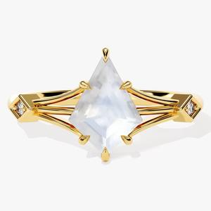 Anillo de piedras preciosas de piedra lunar, joyería para mujer, joyería de estilo bohemio de plata, anillo hecho a mano de tendencia de Plata de Ley 925, regalo para ella - Product Image 2