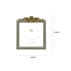 Marco de fotos de aleación de zinc con patrón floral de forma cuadrada de gama alta regalo de aniversario MARCO DE Metal Premium - Product Image 4