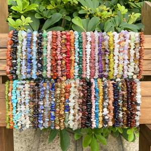 Handmade Beaded <b>Bracelets</b> Natural Crystal Chips <b>Stacking</b> Healing Gemstone Jewelry Stretchy Gemstone Chip Loose Gemstones - Product Image 6
