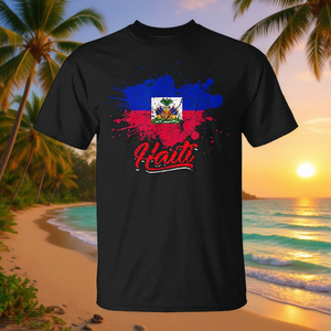 T-shirt de fête avec drapeau d'Haïti, fierté des Caraïbes - Product Image 3
