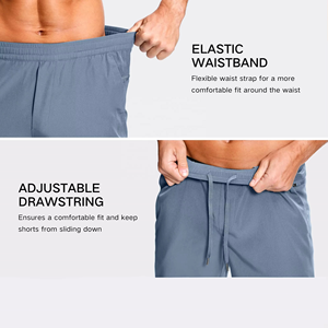 Shorts de sport pour hommes de qualité supérieure, shorts de fitness en polyester avec poche zippée, fabricant de logo personnalisé - Product Image 5