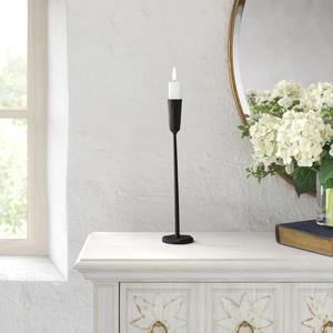 Bougeoir conique moderne en métal noir Minimaliste Bougeoir de table noir mat - Product Image 5