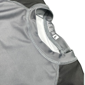 <b>Black</b> Grey Rash Guard <b>Compression</b> <b>Shirt</b> 4-Way Stretch Breathable Eco-Friendly UPF50+ Part of a Martial Set for BJJ - Product Image 3