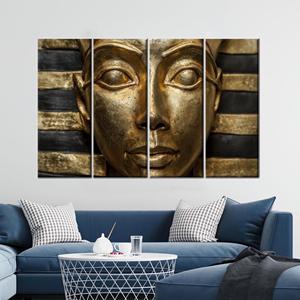 Impression sur toile du Pharaon Ancien : Œuvre d'art historique mystique or et noir, 4P : Prête à accrocher - Product Image 1