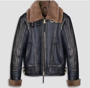 Chaqueta de invierno Sherpa extragrande forrada de piel sintética de talla grande y cálida, chaqueta de piel de vaca pull up - Product Image 5