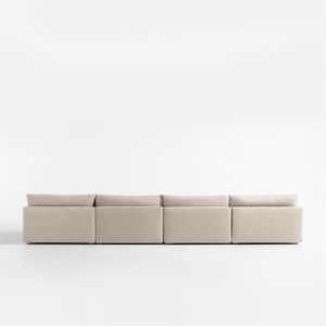 Modular 4-Piece U-Shaped <b>Slipcovered</b> Sectional <b>Sofa</b> Double Chaise Lounge Unwind Home Furniture <b>for</b> Living Rooms Sponge - Product Image 6