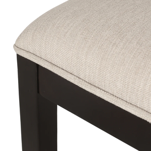 Silla de Comedor Denova Hecha de Madera de Teca Sólida con Cojín de Tela Beige y Nogal - Product Image 3