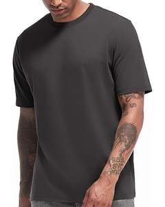 Suave algodón hombres slim fit transpirable casual cuello redondo ligero verano manga corta liso cómodo moda camisetas - Product Image 1