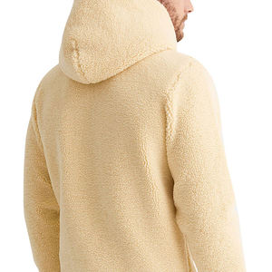 <b>Men's</b> Lightweight and Comfortable <b>Sherpa</b> <b>Fleece</b> <b>Hoodie</b> Custom Solid Color Print Design for Winter Season - Product Image 5