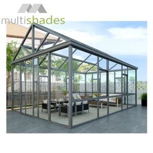 Techo inclinado eléctrico móvil Terraza Cubierta de piscina Invernadero automático Retráctil Sunroom Recinto de policarbonato Aleación de aluminio - Product Image 2