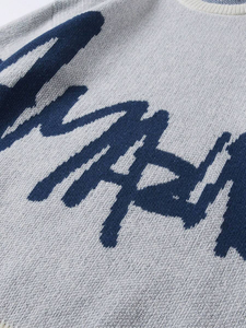 Classic knitted men sweater pullover soft <b>wool</b> blend slim fit warm winter fashion casual long sleeve jumper - Product Image 3