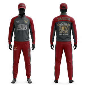 Mens Lacrosse Tracksuit Set 260 GSM High Quality Polyester Fabric Teal Yellow Contrast Panels Embroidery Sublimation Logo - Product Image 2