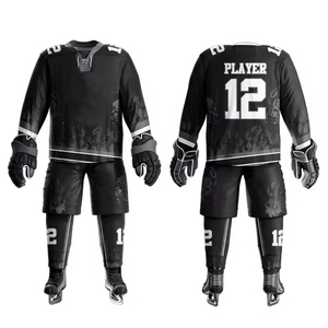 Precio al por mayor, uniforme de hockey sobre hielo de entrenamiento deportivo informal, logotipo personalizado, nombre del equipo, 100% poliéster, transpirable, de secado rápido, Pakistán - Product Image 3