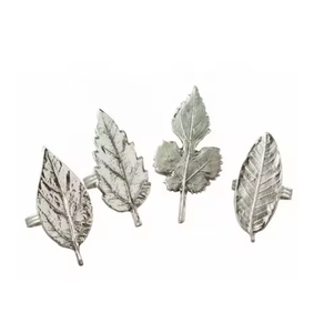 Vente chaude Rond De Serviette En Métal En Aluminium Ronds De Serviette Large Gamme De Porte-Serviettes En Forme De Feuille pour La Décoration D'événements De Mariage D'hôtel - Product Image 1