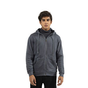 Meilleure qualité hommes fermeture éclair sweats à capuche à manches longues respirant à la mode veste d'hiver à séchage rapide en polyester/coton - Product Image 1
