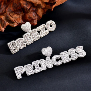 925 Plata Moissanite diamante letra colgante Hip Hop Iced Out collar inicial personalizado para hombres lujo Bling moda joyería fina - Product Image 4